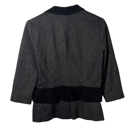 Cartonnier Anthropologie Hadley Tuxedo Jacket Peplum Blazer Charcoal Gray 10 - Picture 3 of 8